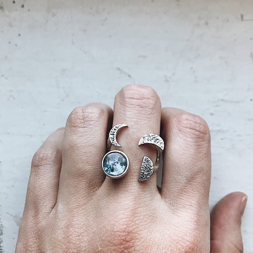 Moon Phase Sculpture Ring