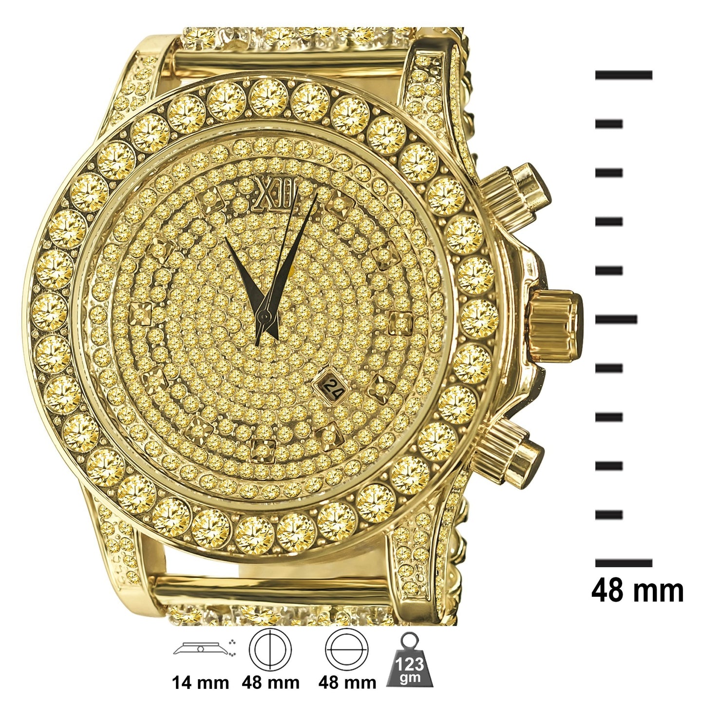 BURNISH CZ ICED OUT WATCH | 5110294