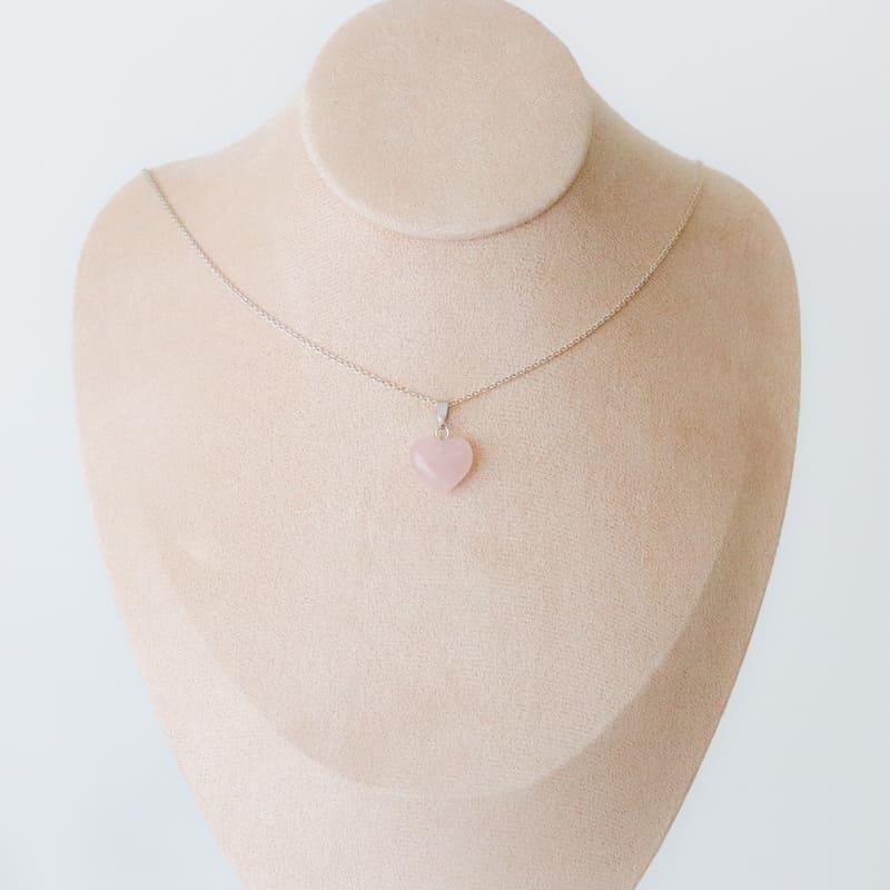 Pendentif | Coeur en Quartz Rose