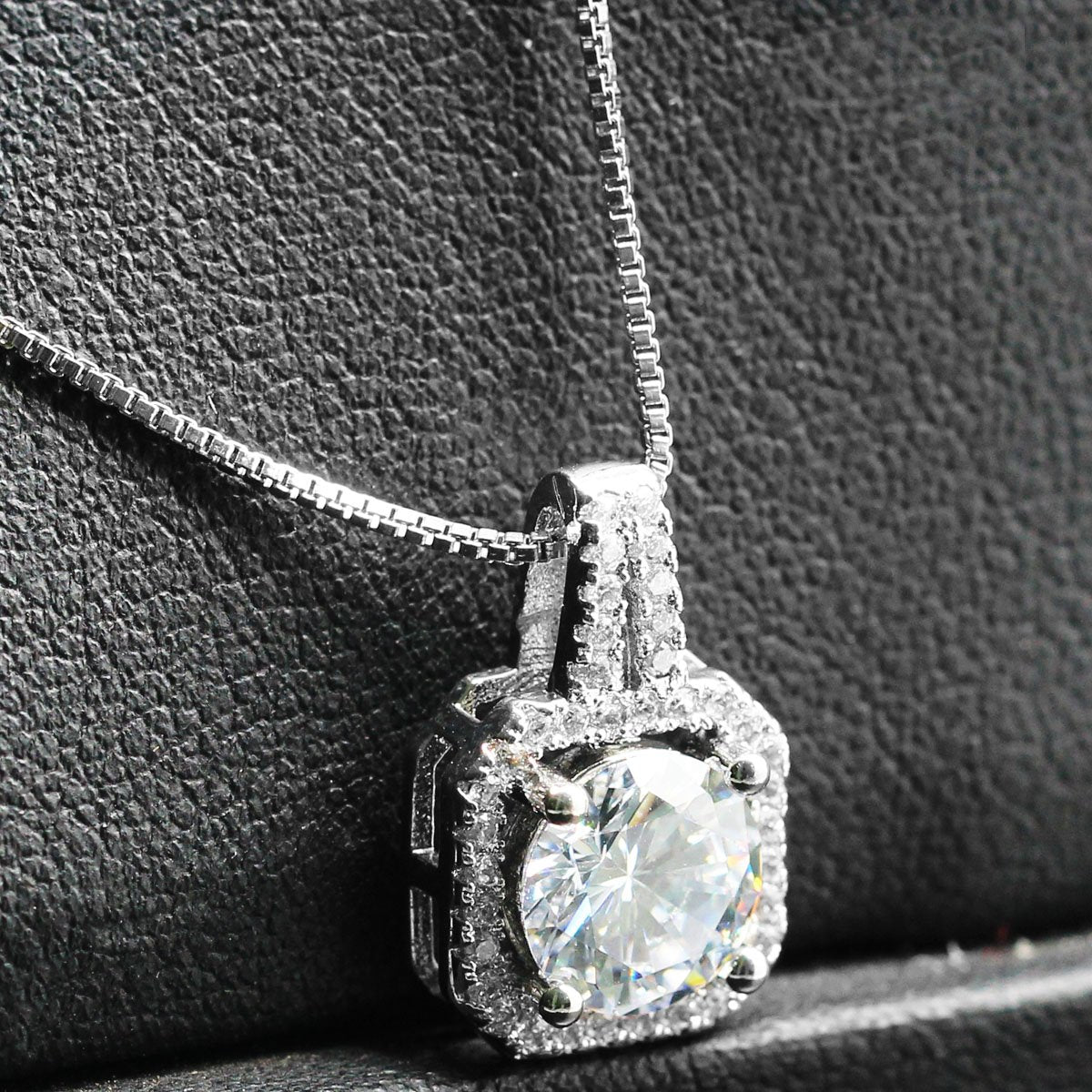 Two Carat Halo Cubic Zirconia Pendant Necklace