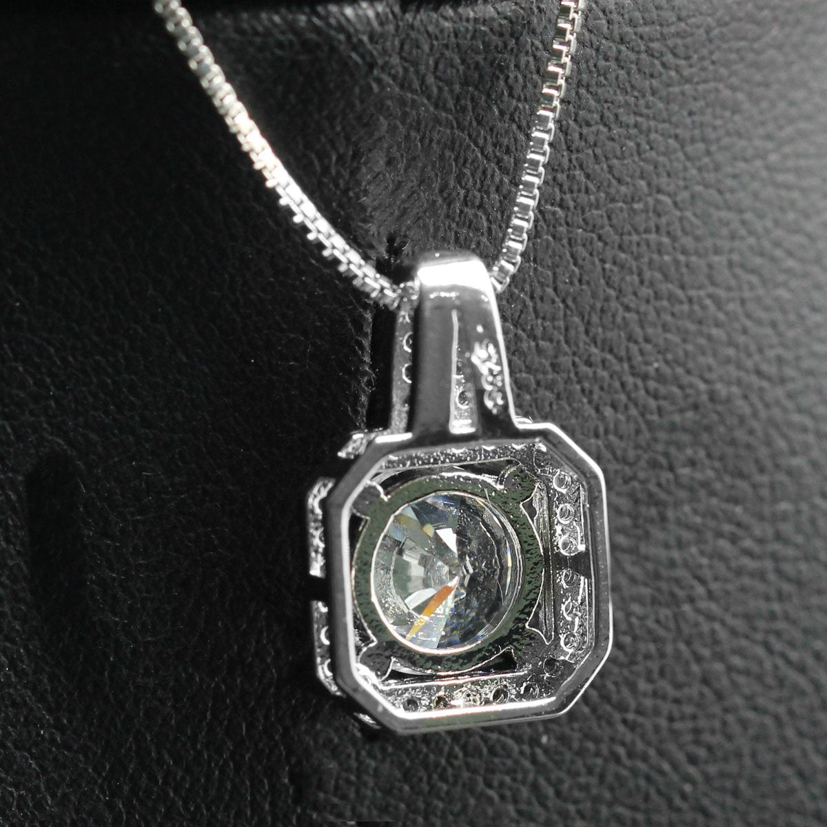 Two Carat Halo Cubic Zirconia Pendant Necklace