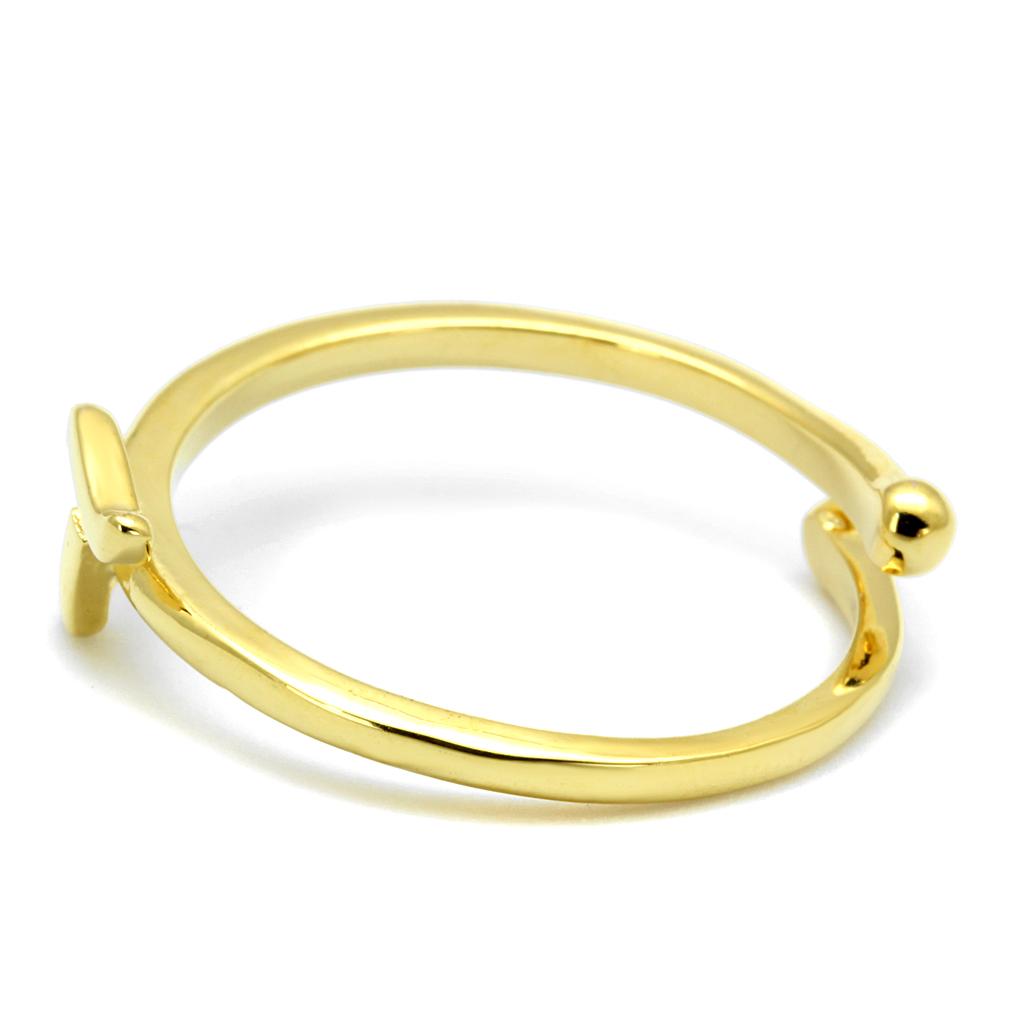 LO4018 - Flash Gold Brass Ring with No Stone