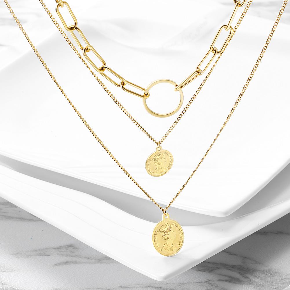 Triple Layered Coin Necklace