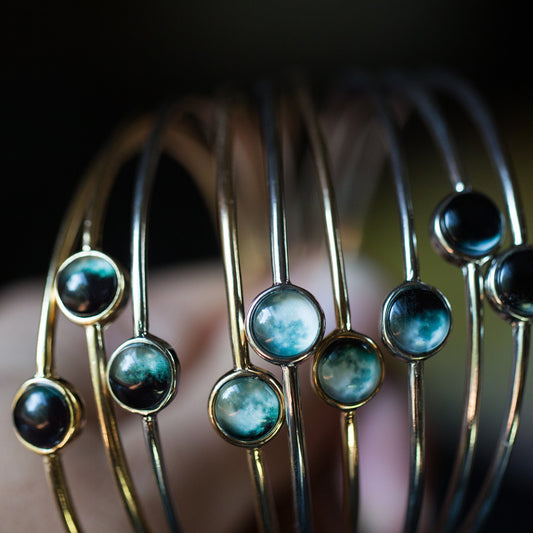 Moon Phase Stacked Bangle Set