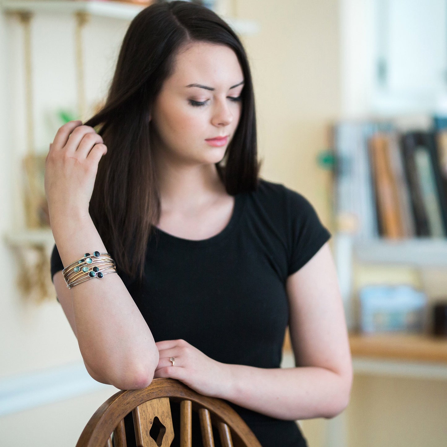 Moon Phase Stacked Bangle Set