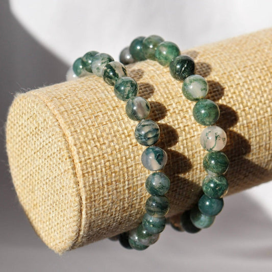 Bracelet en Agate mousse ✦ Equilibre, Nature et Joie de vivre