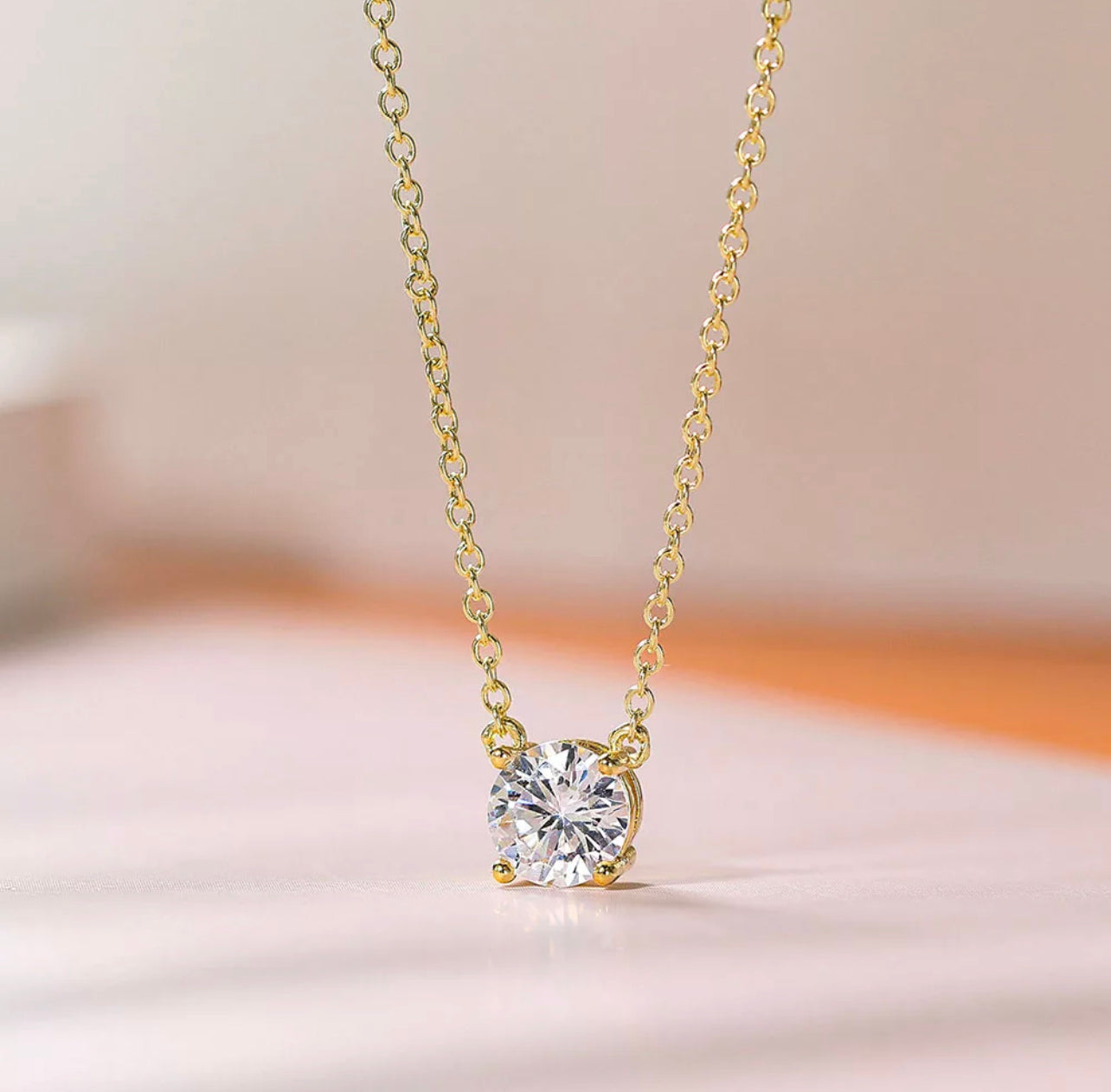 Classic Solitaire Necklaces. Silver or Gold. 10 necklaces per display.