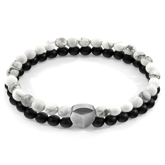 White Howlite Iguazu Silver and Stone Bracelet