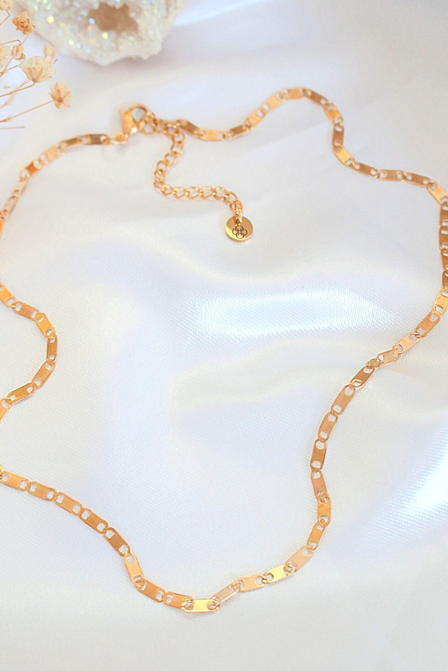 24 Karat Flat Link Chain Choker