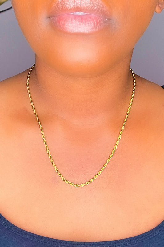 Necklace - Unisex Rope Chain Gold