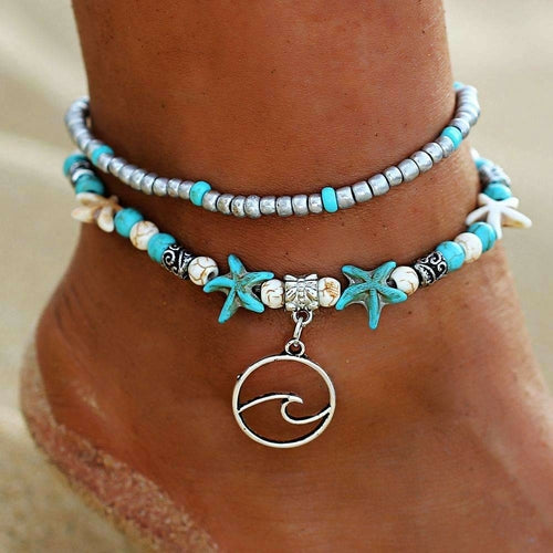 Ocean Theme Double Layer Anklet